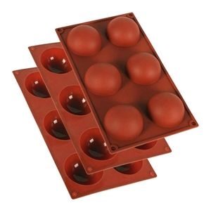 6 Cavity Hole Semi Sphere Silicone Mold For Chocol